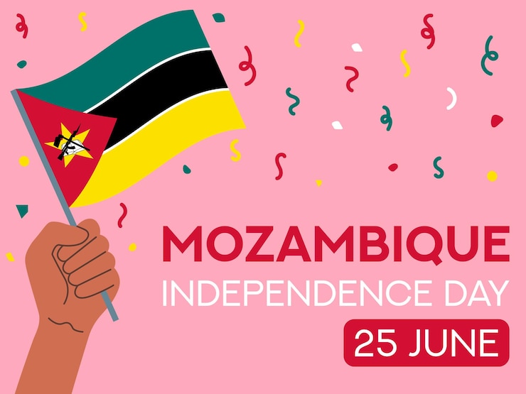 Premium Vector | Mozambique independence day 25 June Mozambique flag in