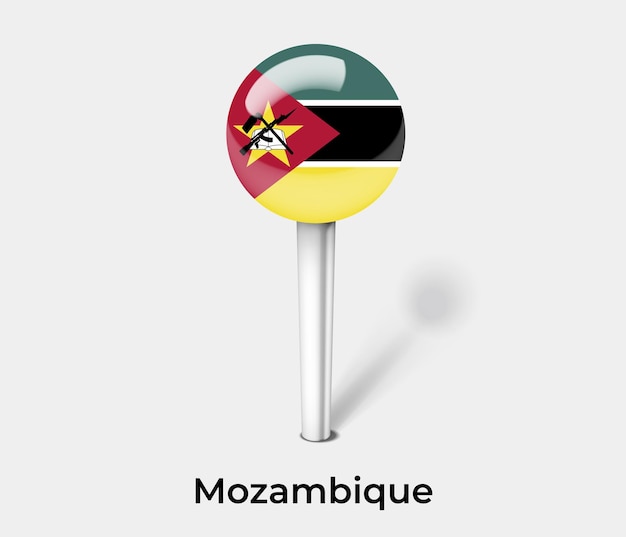 Mozambique push pin for map vector illustration