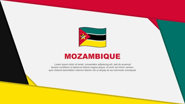 Mozambique vlag abstracte achtergrond ontwerpsjabloon Mozambique Independence Day Banner Cartoon vectorillustratie Mozambique Independence Day