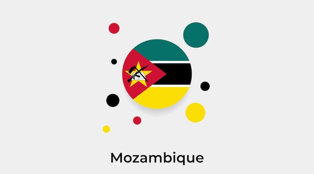 Mozambique vlag zeepbel cirkel ronde vorm pictogram vectorillustratie