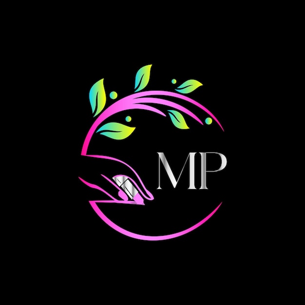 MP Monograms logo nagels, Luxury Cosmetics Spa Beauty vector sjabloon