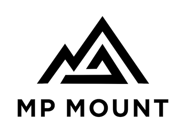 Mp mount logo design vector illustration