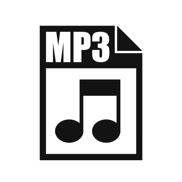 MP3 파일 아이콘 플랫 디자인 스타일