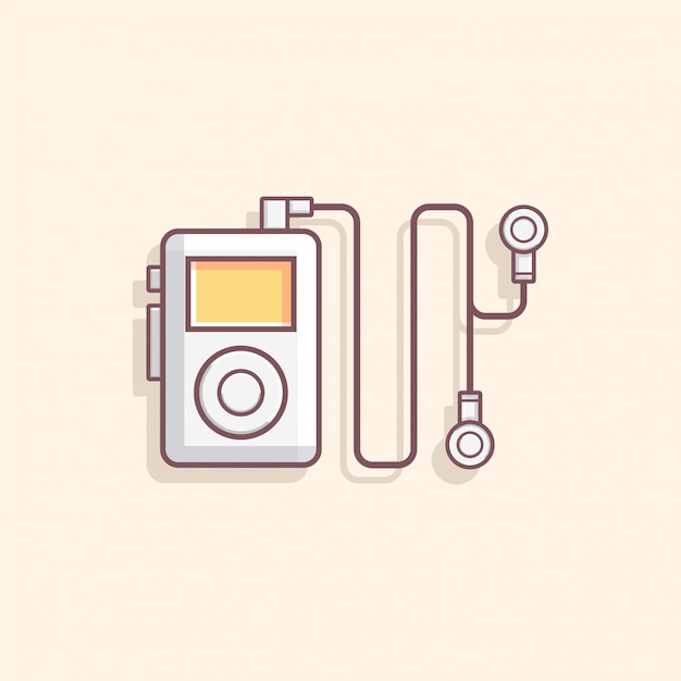 Mp3 music player flat vector illustration