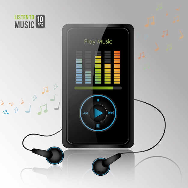 Mp3-speler vector ontwerp illustratie