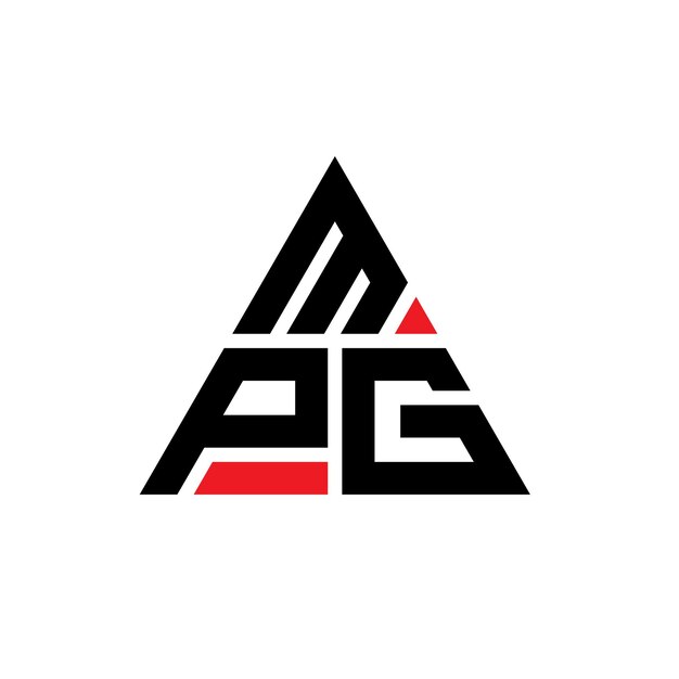 삼각형 모양의 MPG 삼각형 로고 디자인 모노그램 MPG 세각형 터 로고 템플릿과 빨간색 MPG 삼角형 로고 간단하고 우아하고 고급스러운 로고