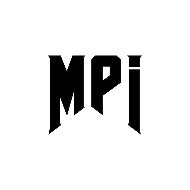흑백 색 조합 MPI 로고 MPI 터 MPI 아이콘 MPI 알파 MPI 타이포그래피