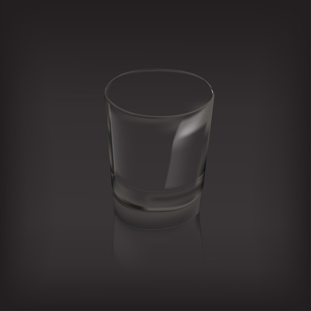 Vector mpty glass rocks for alcoholic beverages transparent glass