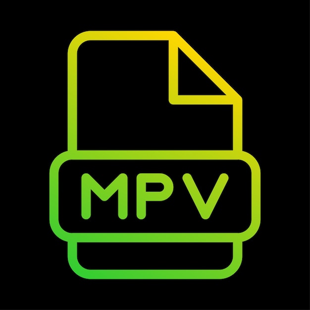 Mpv-bestandsiconenextensie documentsymboolbestanden met een outline-gradiëntontwerp