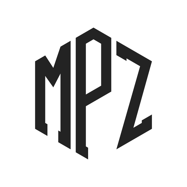 MPZ 로고 디자인 초기 글자 MPZ 모노그램 로고는 육각형 모양을 사용합니다.