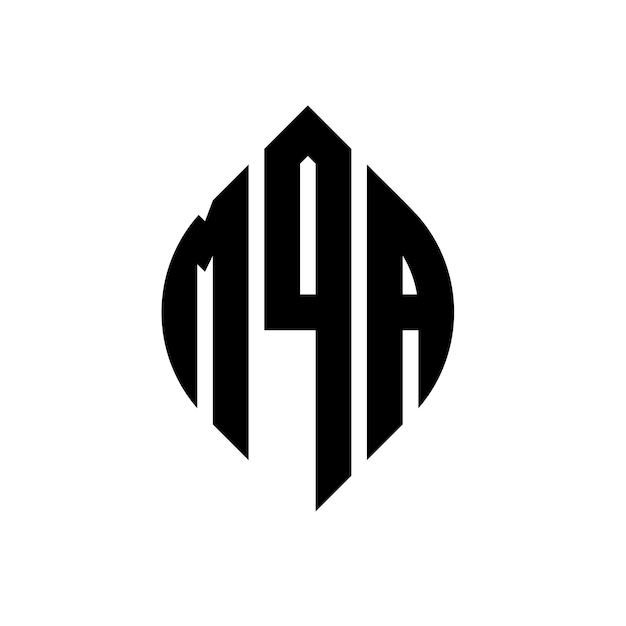 MQA 서클 글자 로고 디자인: 서클과 타원형 MQA 타원형 글자 MQA 타이포그래피 스타일의 세 개의 이니셜이 서클 로고를 형성합니다 MQA Circle Emblem Abstract Monogram Letter Mark Vector