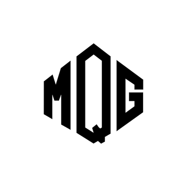 다각형 모양의 MQG 글자 로고 디자인 MQG 다각형 및 큐브 모양의 로고 설계 MQG 육각형 터 로고 템플릿 색과 검은색 MQG 모노그램 비즈니스 및 부동산 로고