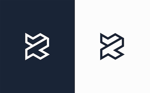 MR elegant creative and modern vector logo design in blue and white color