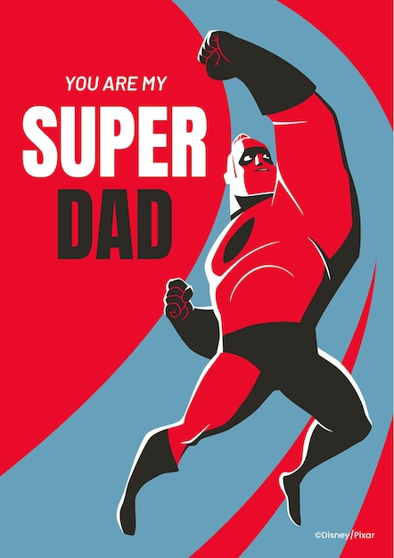 Vector mr incredible fathers day card