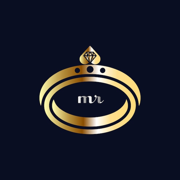 Mr initial logo wedding , jewelry logo vector template