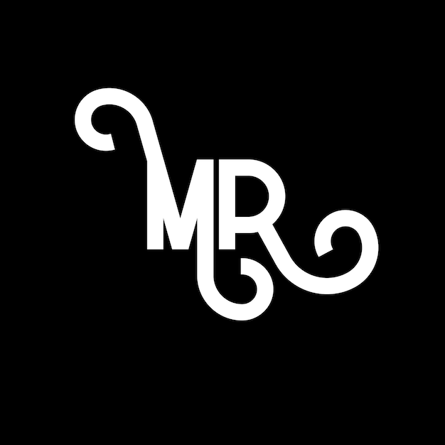 Vector mr letter logo design initial letters mr logo icon abstract letter mr minimal logo design template m r letter design vector with black colors mr logo