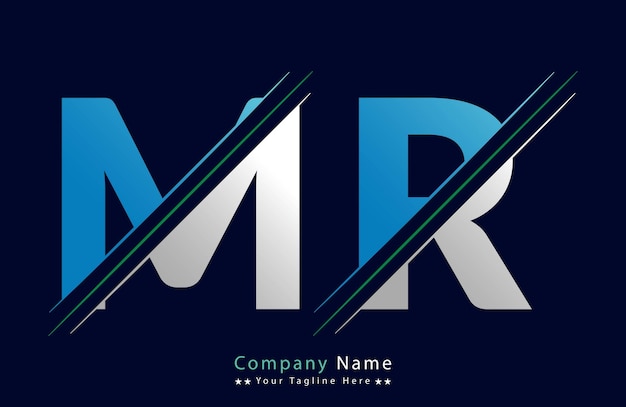 MR Letter logo design vector template