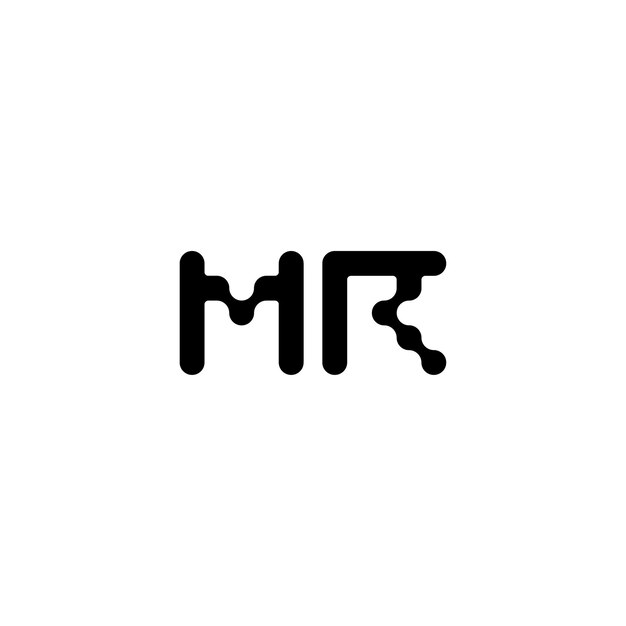 Vector mr monogram logo design letter text name symbol monochrome logotype alphabet character simple logo