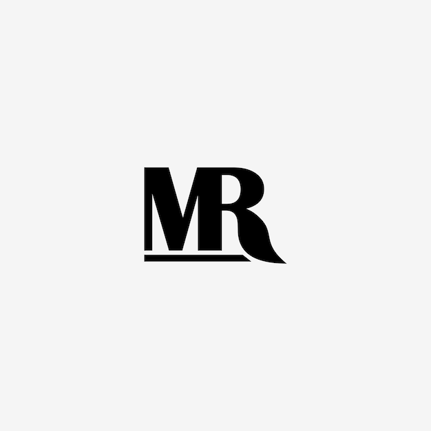 MR Monogram Logo with Gray Background