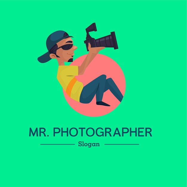 Mr. photographer vector mascot logo template