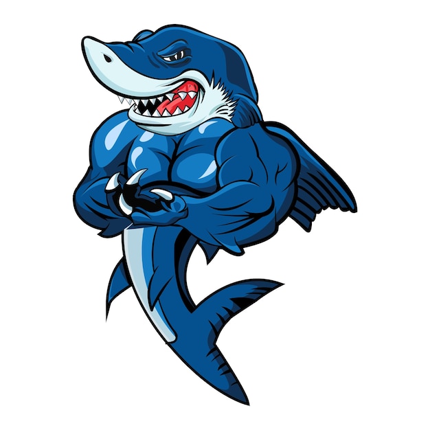 Vector mr shark cartoon