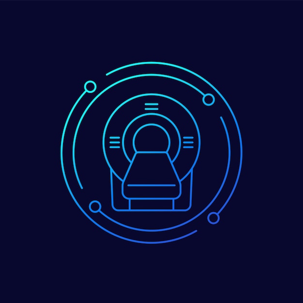 MRI-scanner pictogram lineair ontwerp