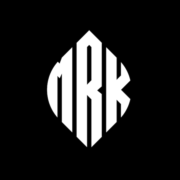 원과 타원 모양의 MRK 원자 로고 디자인, 타이포그래피 스타일의 MRK 타원 문자, 세 개의 이니셜이 원 모양의 로고를 형성합니다, MRK 서클 블렘, 추상 모노그램, 글자, 마크, 터.