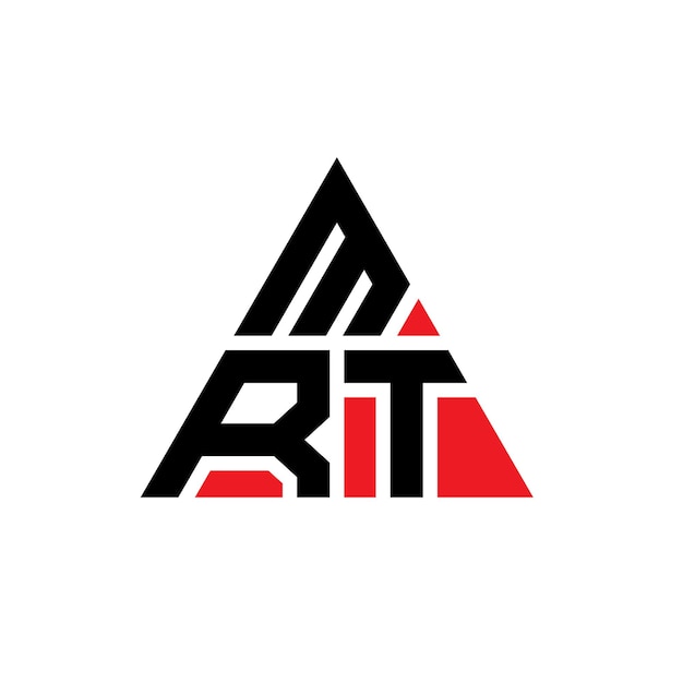 Vector mrt triangle letter logo design with triangle shape mrt triangle logo design monogram mrt triangle vector logo template with red color mrt triangular logo simple elegant and luxurious logo