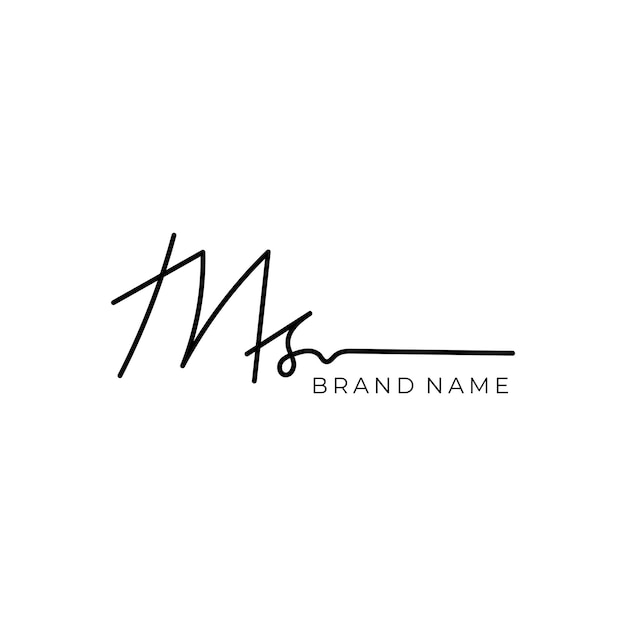 Ms Initial signature logo vector design