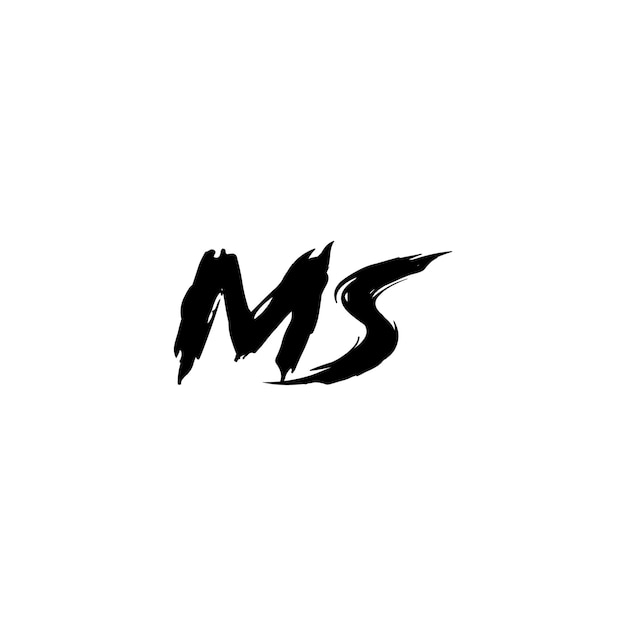 MS 모노그램 로고 디자인 문자 텍스트 이름 기호 흑백 로고타입 알파벳 문자 심플 로고