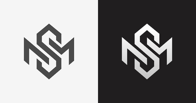 MS or SM letter logo design template