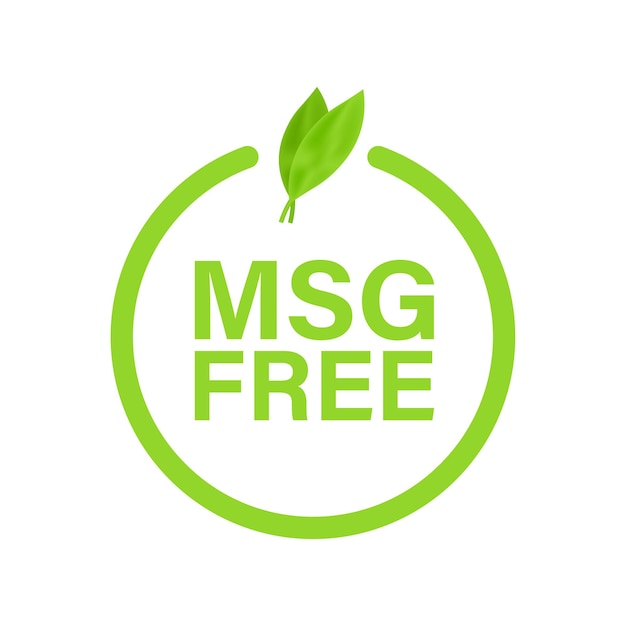 Vector msg free. glutamate no added food package icon. monosodium glutamate. vector stock illustration