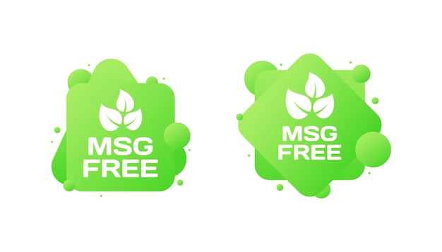 Msg 무료 표지판 평평한 초록색 Msg 자유 표지판 잎 아이콘 Msg 무료 터 아이콘