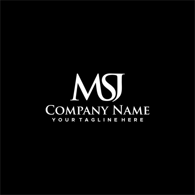 Msj initial logo sign design vector stock