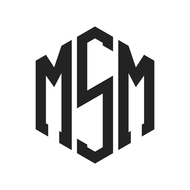 Дизайн логотипа MSM Первоначальная буква MSM Монограмма Логотип с использованием шестиугольной формы