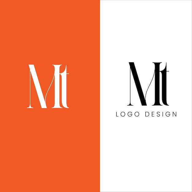 Mt initial letter logo design