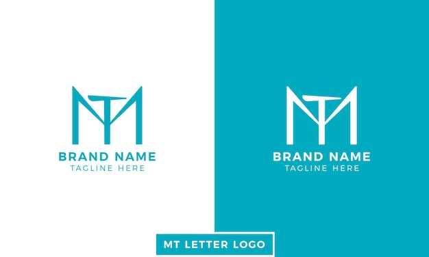 MT Letter Logo Design, Initial letter MT logo vector design template, TM logo,