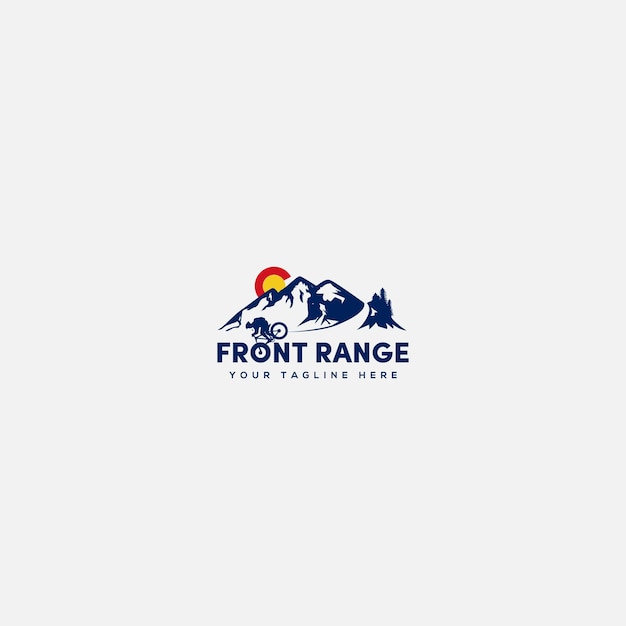 Логотип события MTB для горных велосипедов и логотип для отпуска