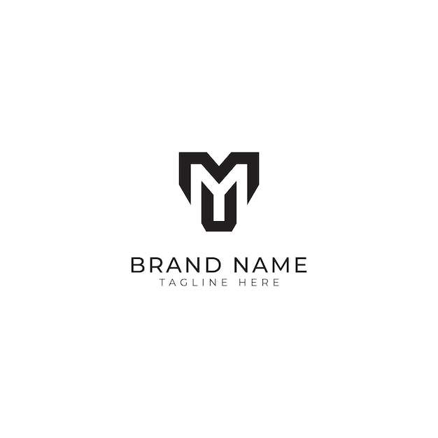 Mu um initial letter logo design template