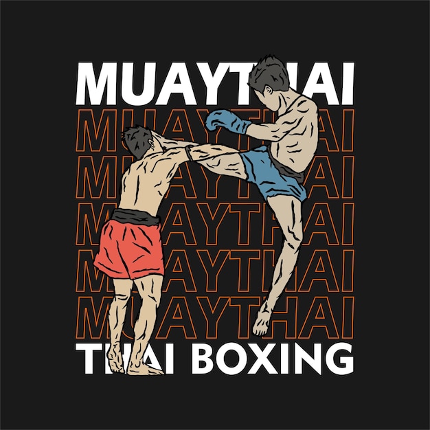 Vettore illustrazione dell'icona muay thai