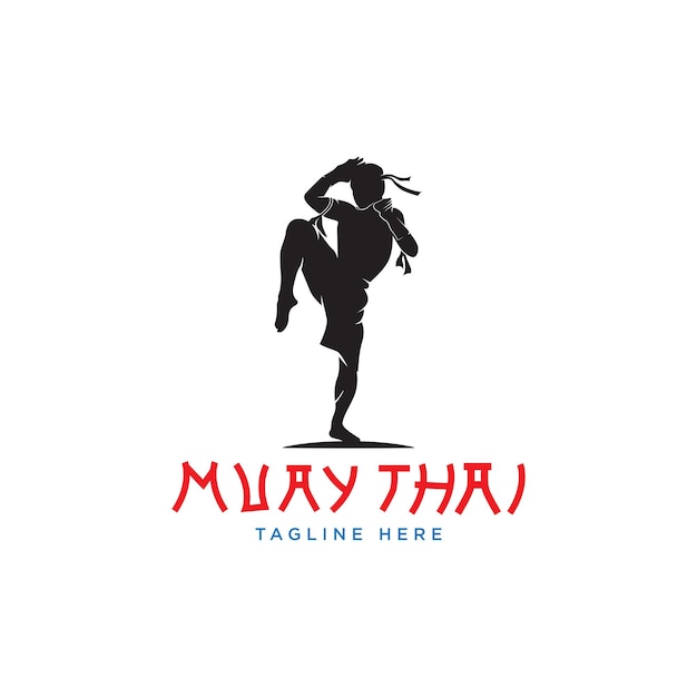 muay thai sport vector logo, vectorillustratie