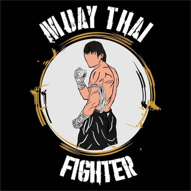 muaythai modern dessign vector illustration t shirt poster