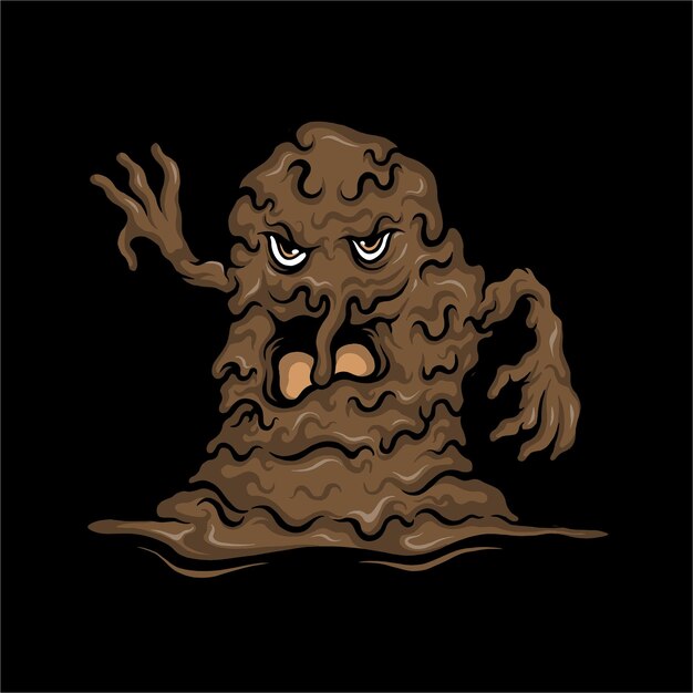 Mud monster vector illustration