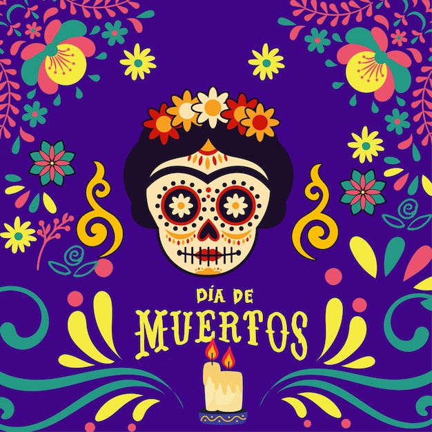 Vector the muertos design commemorates the day of the dead