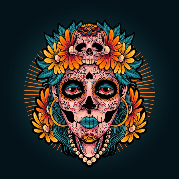 dia de los muertos의 muertos 소녀 그림