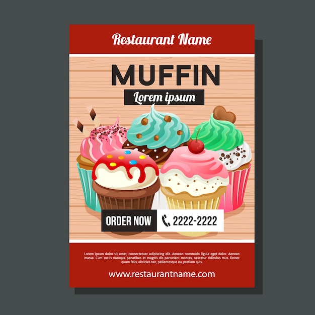 Modello di brochure muffin