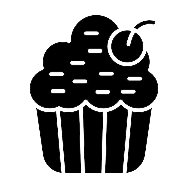 Muffin Glyph Solid Zwarte illustratie