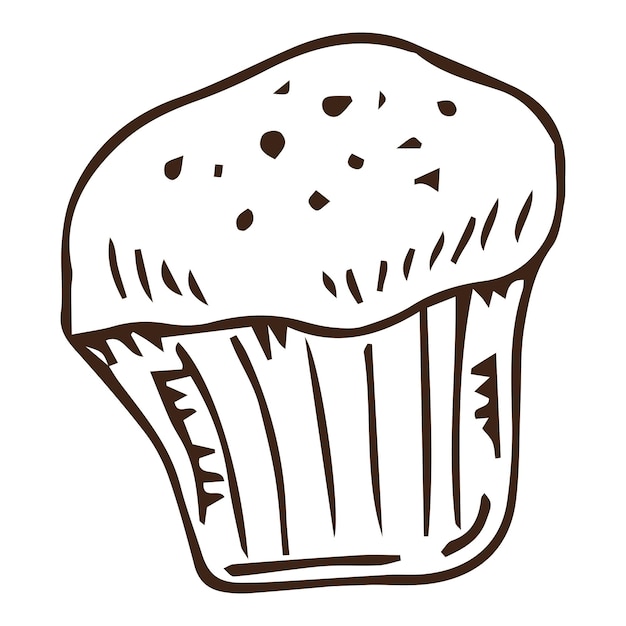 Muffin hand getrokken schets doodle pictogram.