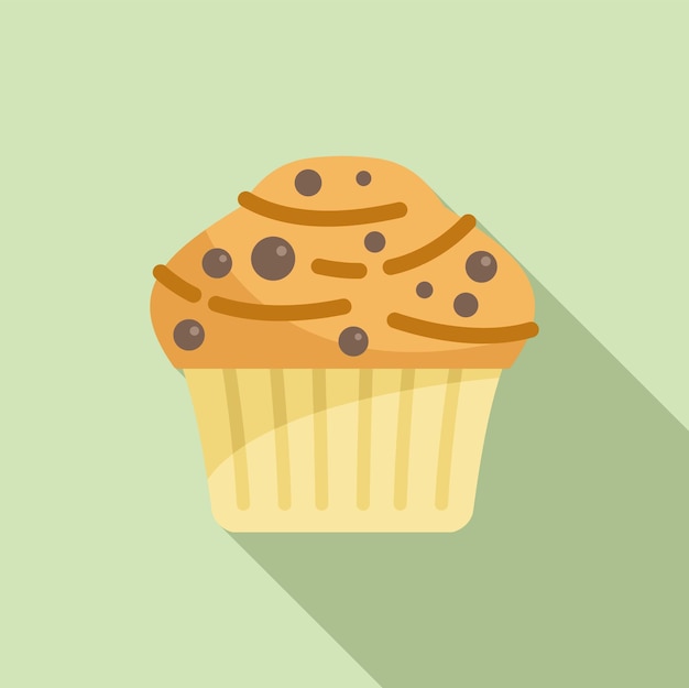 Muffin icon flat vector cake food sweet wheat