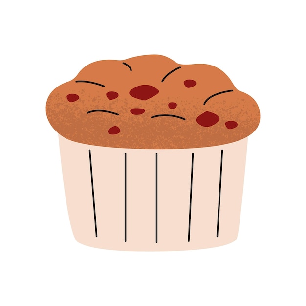 Vector a muffin with pieces of berries sweet pastries confectionery delicious cupcake with filling